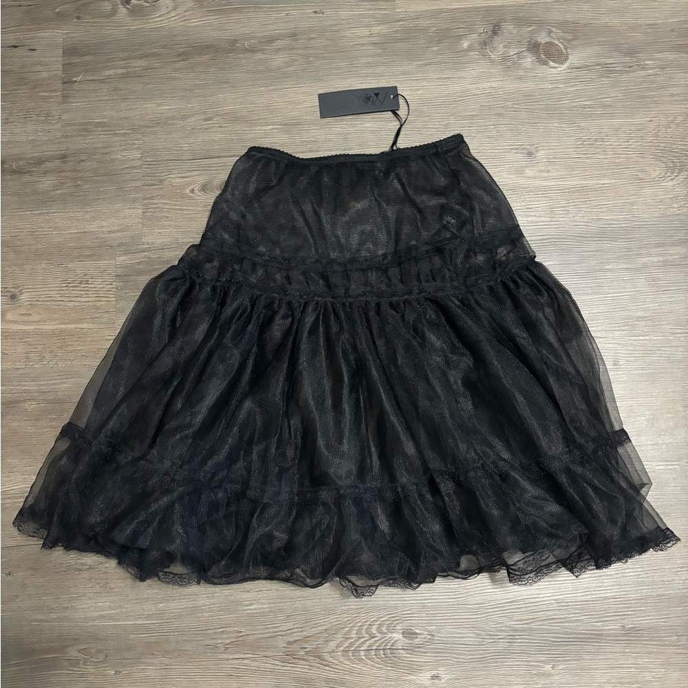 NWT Dolls Kill / Widow Black Sheer Skirt
